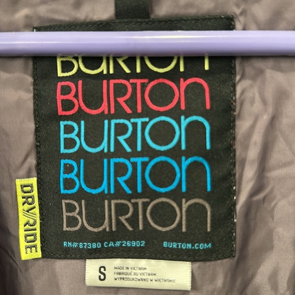 Burton Striped Multicolor Hooded Ski Snowboard Jacket small - Picture 5 of 5